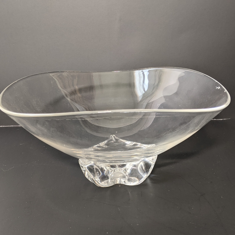 Steuben Crystal Glass Art Deco Style Centerpiece Signed